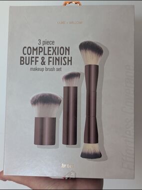 Luxe + Willow 3-Piece Complexion Brush Set - Rose Brown